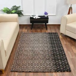 Presto Black & Beige Polyester Carpet-48