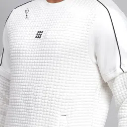 Rock.it White Regular Fit Self Pattern Sweatshirt image 5