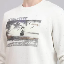 Monte Carlo Ecru Regular Fit Printed Sweatshirt image 5