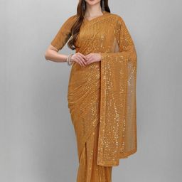 DAATAR Embellished Sequinned Pure Georgette Saree-image-16