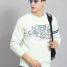 Monte Carlo Ecru Green Regular Fit Printed Sweatshirt image 5