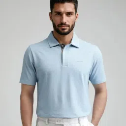 Rare Rabbit Blue Regular Fit Solid Polo T-Shirt-picture-28