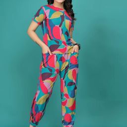 XPIOX Printed Top With Joggers Co-Ords-image-64