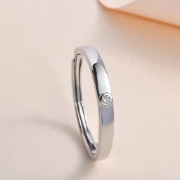 Ornate Jewels 925 Silver 1 Carat American Diamond Single Solitaire Adjustable Ring for Men-19