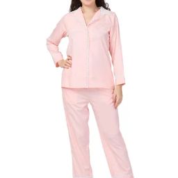 Desi Belle Peach Shirt With Pyjamas-image-85