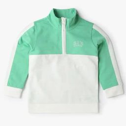 GAP Girls Green Cotton Color Block Sweatshirt-image-36