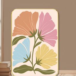 Livin'luxe Pink & Brown Floral Printed Wall Art-picture-49