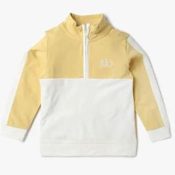 GAP Girls Yellow Cotton Color Block Sweatshirt-image-100