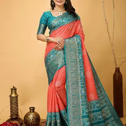 LeeliPeeri Designer Floral Zari Saree-image-98