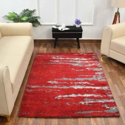 Presto Red & Grey Polyester Carpet-18