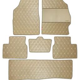Elegant Luxury Leatherette Beige Carpet Car Mat Compatible With Tata Safari 2021 7 Seater Auto-image-29