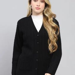 Monte Carlo Black Regular fit Self Design Cardigans-image-67