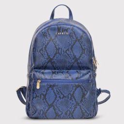 Caprese Blue Faux Leather Medium Backpack-picture-43