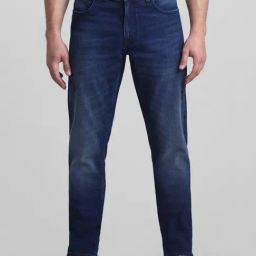 Jack & Jones Dark Blue Denim Cotton Slim Fit Jeans-image-29