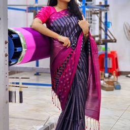 HERE&NOW Woven Design Zari Pure Silk Banarasi Saree-picture-13