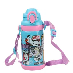 Disney Frozen Blue & Pink Printed Double Wall Vacuum Flask Bottle - 600 ML-image-87