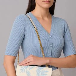Esbeda Cream Embroidered Small Shoulder Bag-image-41