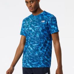New Balance Royal Blue Comfort Fit Printed Sports T-Shirt-picture-46