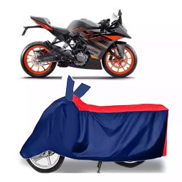 Auto Pearl Two Wheeler Cover with Bag for KTM RC 200, Red & Blue-image-27