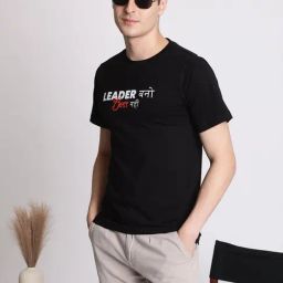Ivoc Men 'Leader' Typography Print T-Shirt-image-2
