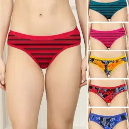 AROUSY Red & Pink Striped Hipster Panties - Pack Of 6-image-36