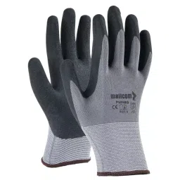 Mallcom Safety Hand Gloves Polyester Liner Nitrile Coating on Palm and Fingers Grey & Black Size L, P35NBG (Pack of 12 Pair)-image-20