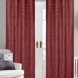 Saral Home Easy Living Maroon Polyester Tic Tac Chenille Yarn Blackout Door Curtains-image-56