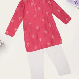 Indus Route by Pantaloons Boys Coral Printed Kurta Set-picture-16