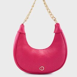 Caprese Fuchsia Textured Small Hobo Handbag-32