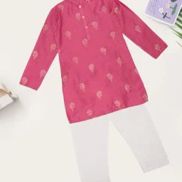 Indus Route by Pantaloons Boys Coral Printed Kurta Set-picture-17