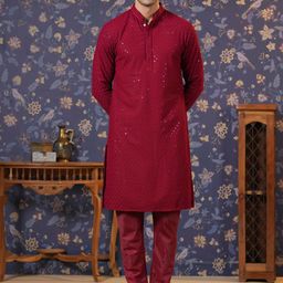 House of Pataudi Embroidered Sequins Straight Kurta-picture-38