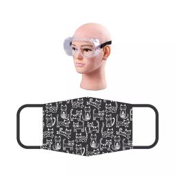 ORILEY GC-002043 Universal Plastic Goggle with Reusable Cotton Face Mask Black (Pack Of 5)-picture-16