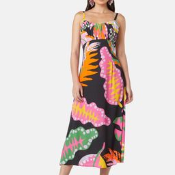 Attire Empire Print A-Line Midi Dress-image-66