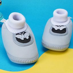 NESKA MODA Kids-Unisex Grey Cotton Booties-picture-24
