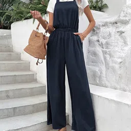 StyleCast Women Round Neck Solid Sleeveless Basic Jumpsuit-picture-48