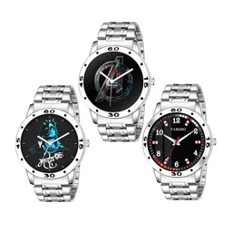 TARIDO Men Dial & Stainless Steel Bracelet Style Straps Analogue Watch TD_A-COMBO OF 3-image-34