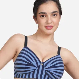 shyaway Striped Medium Coverage Lightly Padded Balconette Bra With All Day Comfort-11
