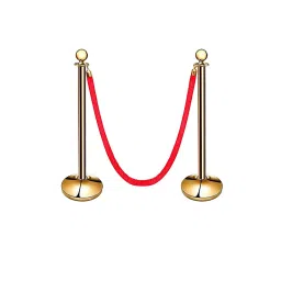 DOSSVICK Stainless Steel Stanchion Queue Manager Set of 2 pole Rope 4 Metre Red/Golden-38