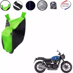 Auto Pearl Waterproof Two Wheeler Cover For Triumph Twin (Green & Black)-picture-10