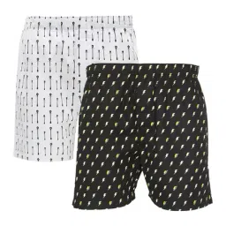 XYXX White & Black Printed Cotton Boxers (Pack Of 2)-picture-24
