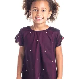 Cherry Crumble By Nitt Hyman Kids Purple Embroidered Top-image-83