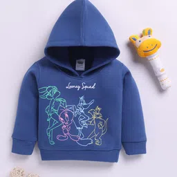 YK X Tinyo Infant Boys Looney Tunes Graphic Printed Hooded Sweatshirt-image-6
