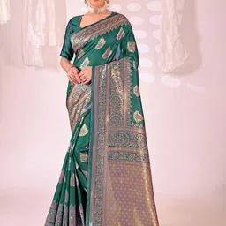 KALINI Woven Design Zari Kanjeevaram Saree With Blouse Piece-picture-41