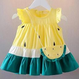 BR WORLD COLLECTION Girls Colourblocked Pure Cotton A-Line Midi Dress-image-45