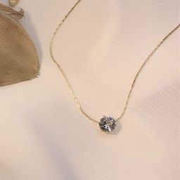 BLACKBOX Gold-Plated Cubic Zirconia Studded Pendant Necklace-1