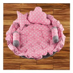 Mittenbooty Round Baby Reversible Bedding Tub Polka Dot Print - Pink-image-46