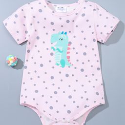 Kookie Kids Short Sleeves Onesie Dino Print - Pink-picture-15
