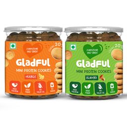 Gladful Protein Mini Cookies For Kids & Families Almond & Orange Pack of 2- 150 gm Each-picture-30