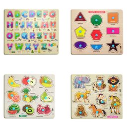 BitFeex Kids Fort Pre Nursery Educational Jigsaw Puzzles Adults Kids Learning Toys ABCD Alphabet Shape & Colors Fruits & Animals Puzzle Toy Wooden Puzzle Set Of 4 - 52 Pieces-8