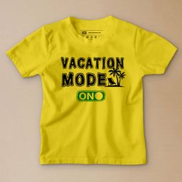 Be Awara Sea Life Half Sleeves  Vacation Mode On Printed Tee - Yellow-image-92